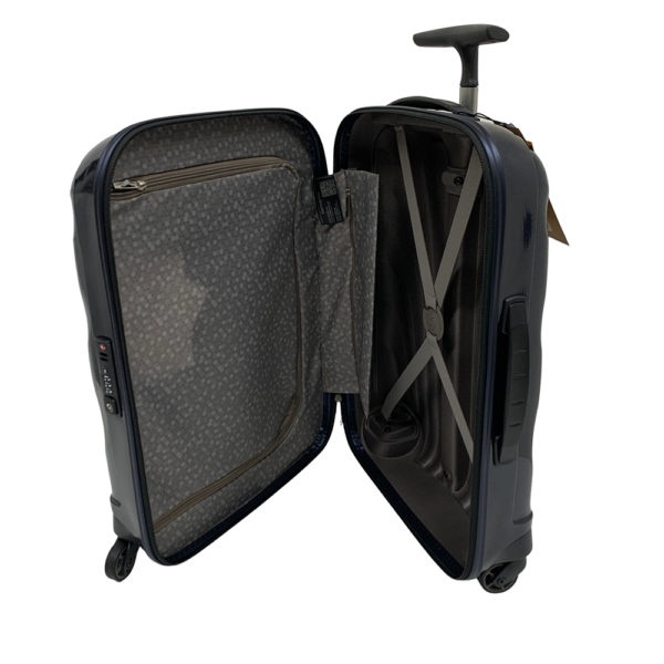 ⁦מזוודה קטנה טרולי סמסונייט Samsonite Cosmolite 55cm "20 כחול כהה⁩ – תמונה ⁦5⁩